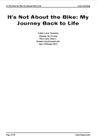 Обложка книги It's Not About the Bike