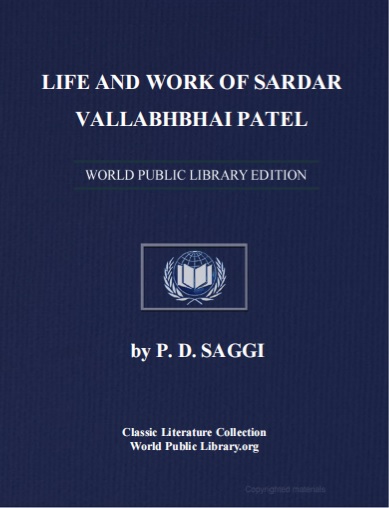 Обложка книги life and work of Sardar Vallabhbhai Patel
