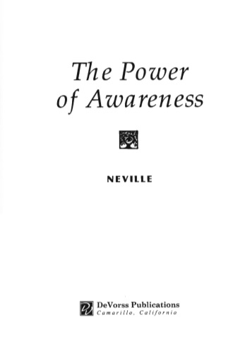 Обложка книги The pover of awarenes