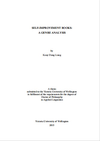 Обложка книги Self Improvement Books A Genre Analysis